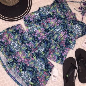 Kenneth Cole bandeau tier ruffle tankini swimsuit